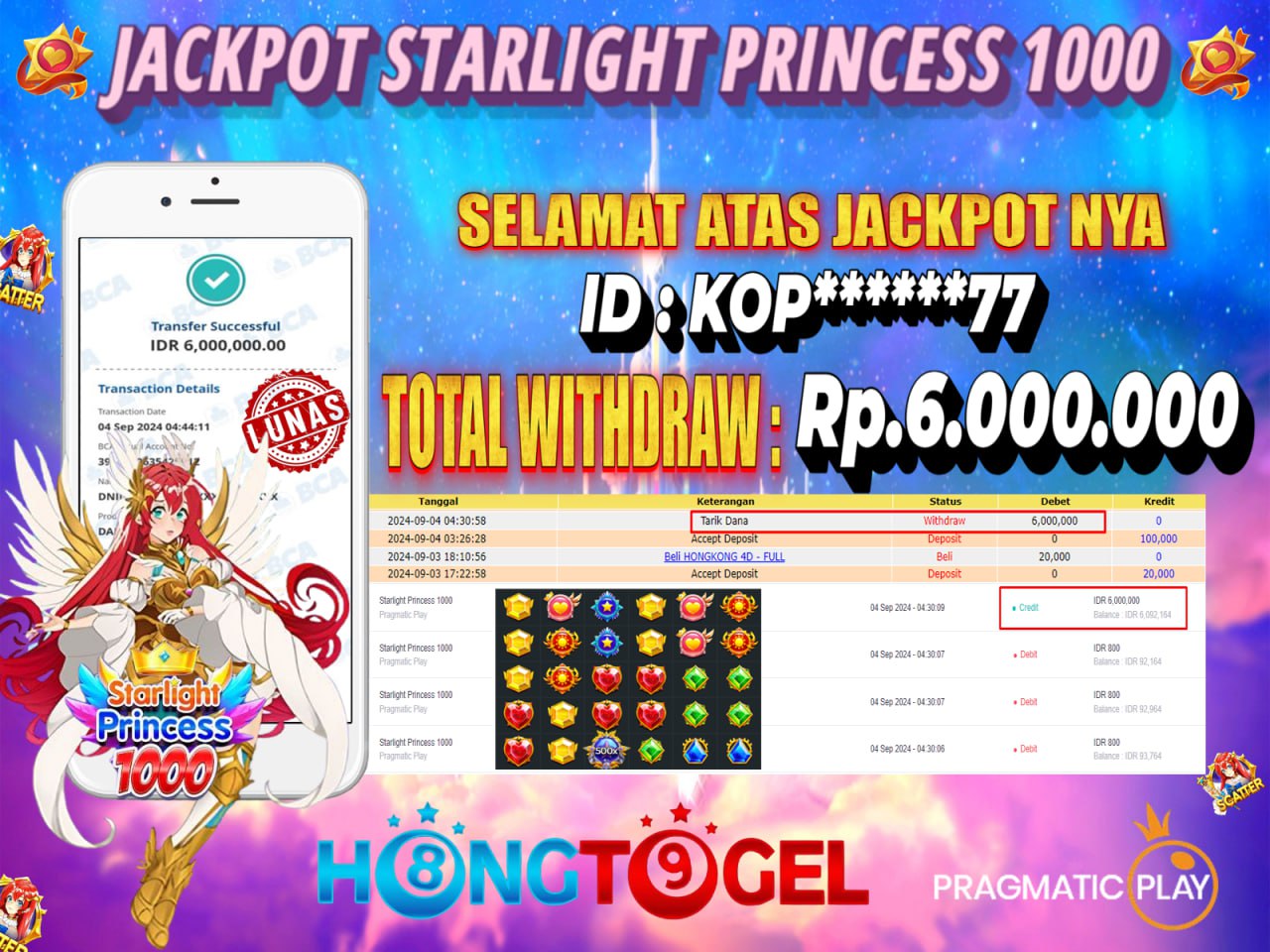 JACKPOT SLOT STARLIGHT PRINCESS 1000