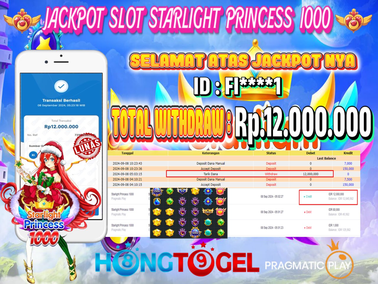 JACKPOT SLOT STARLIGHT PRINCESS 1000