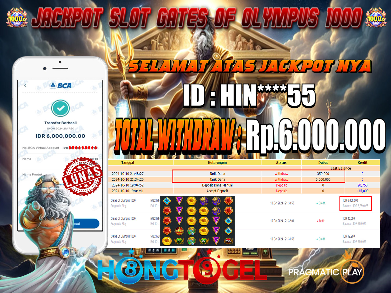 JACKPOT SLOT GATES OF OLYMPUS 1000