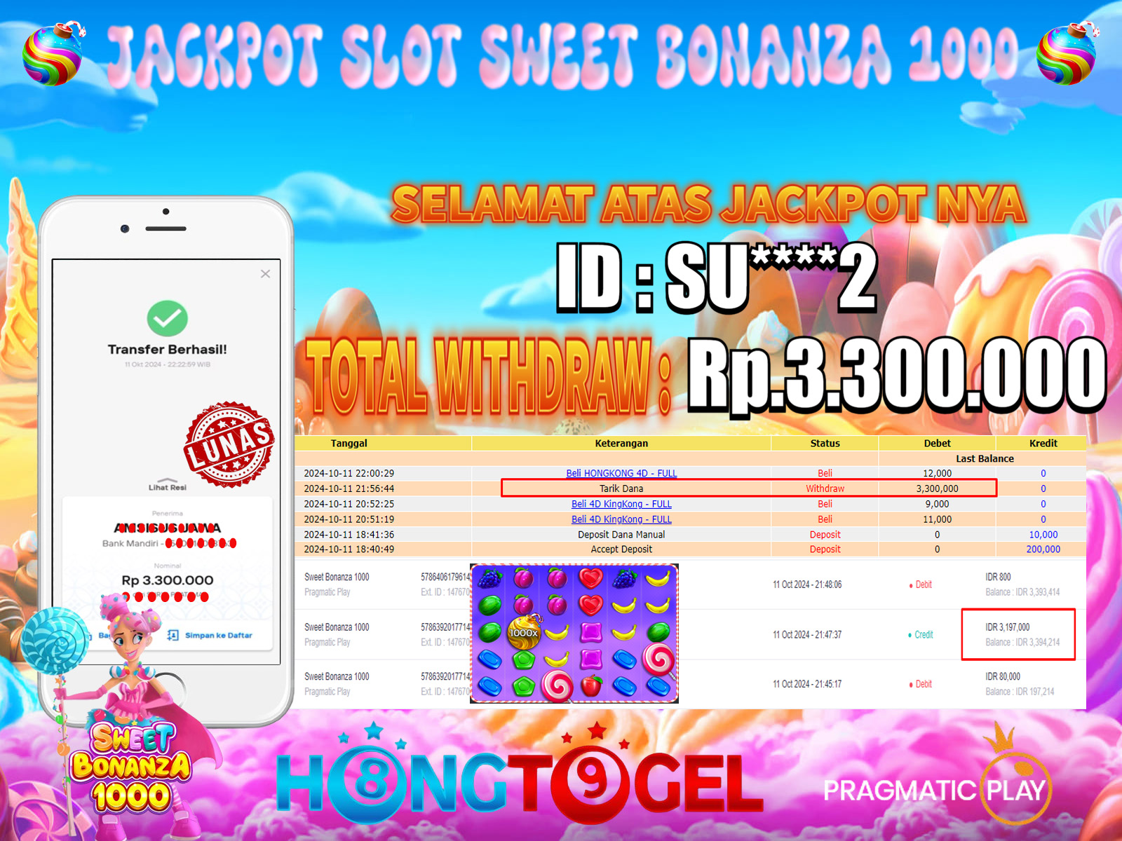 JACKPOT SLOT SWEET BONANZA 1000
