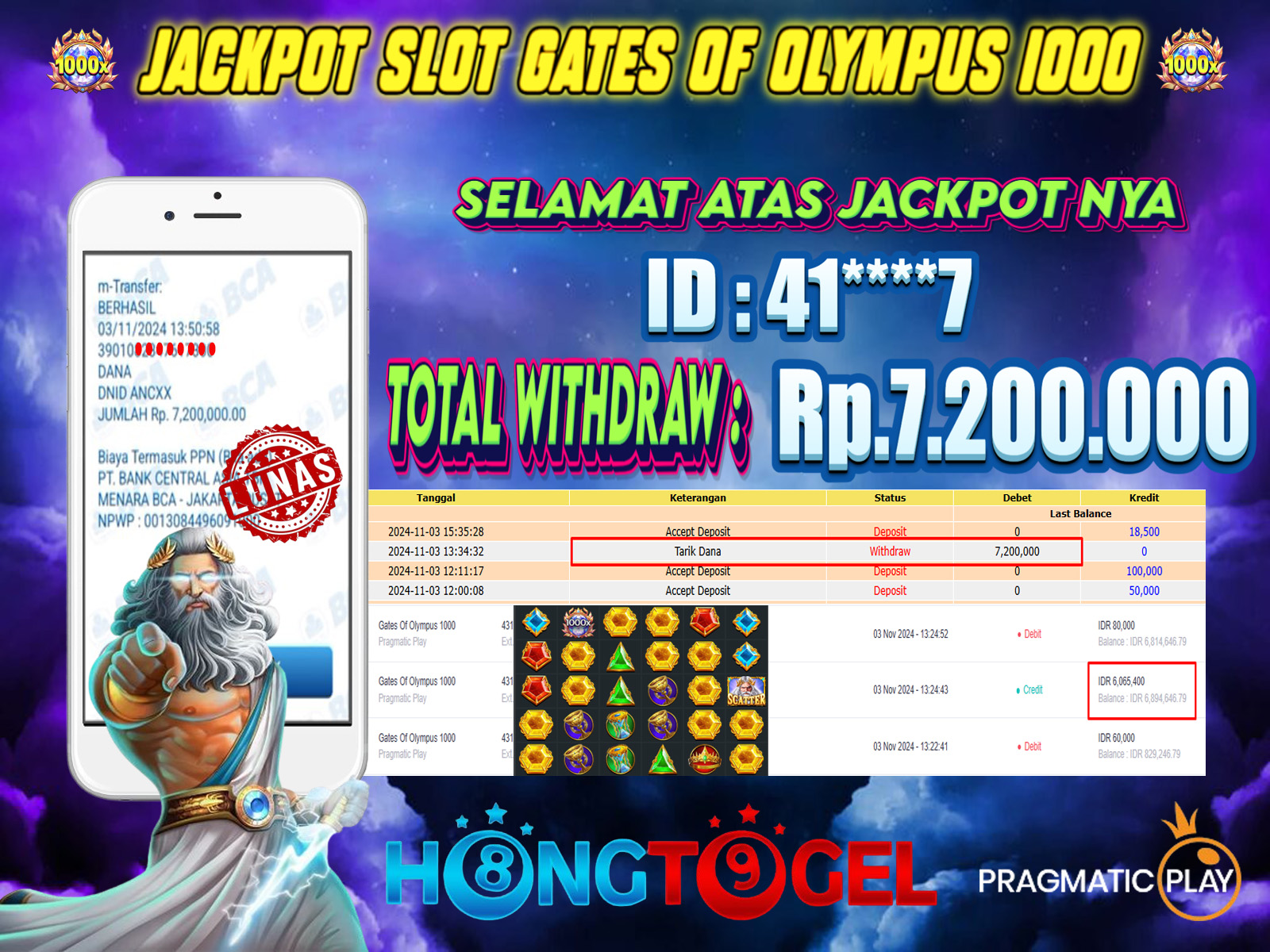 JACKPOT SLOT GATES OF OLYMPUS 1000