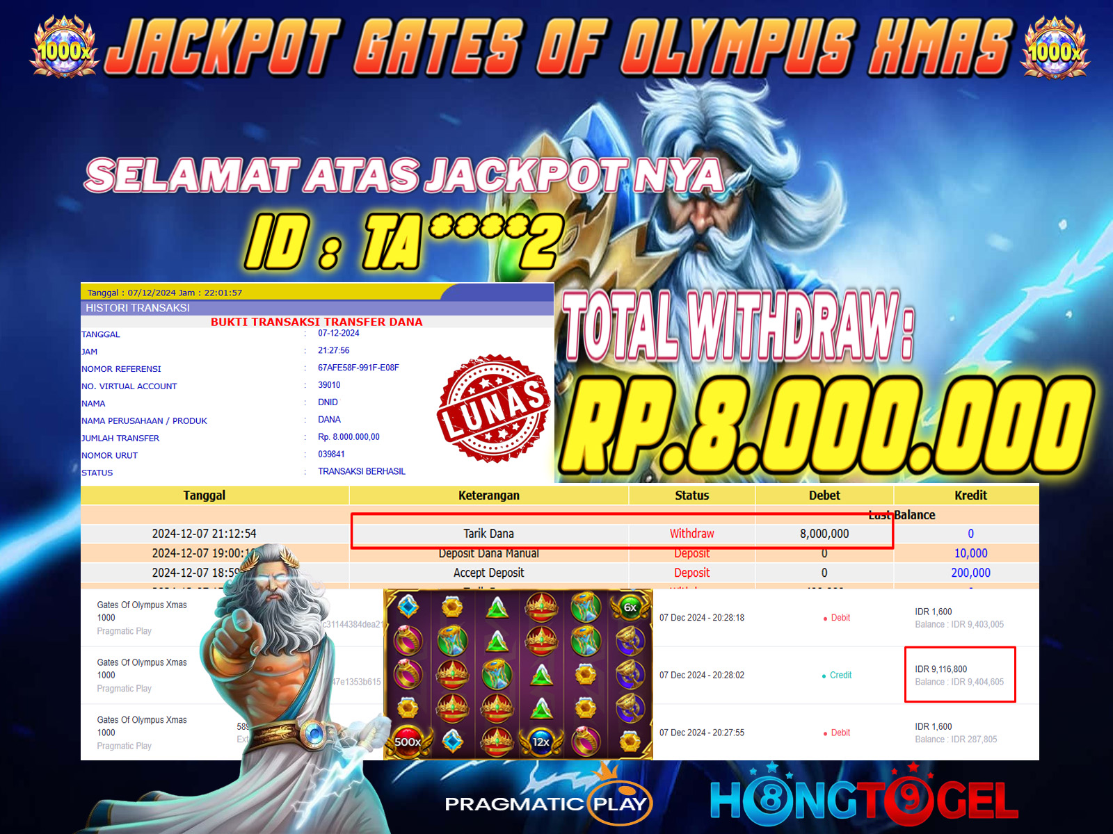 JACKPOT SLOT GATES OF OLYMPUS XMAS