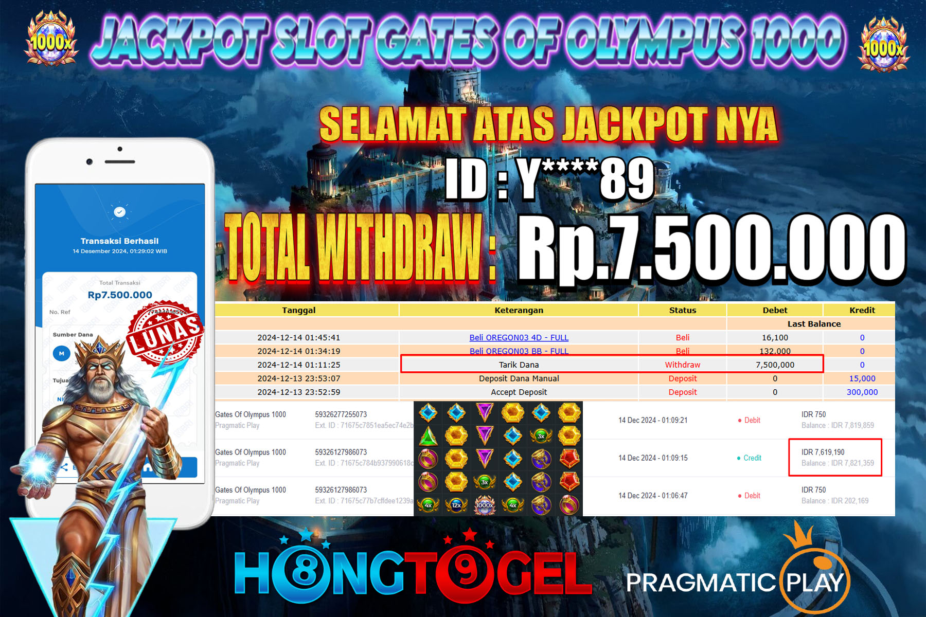 JACKPOT SLOT GATES OF OLYMPUS 1000