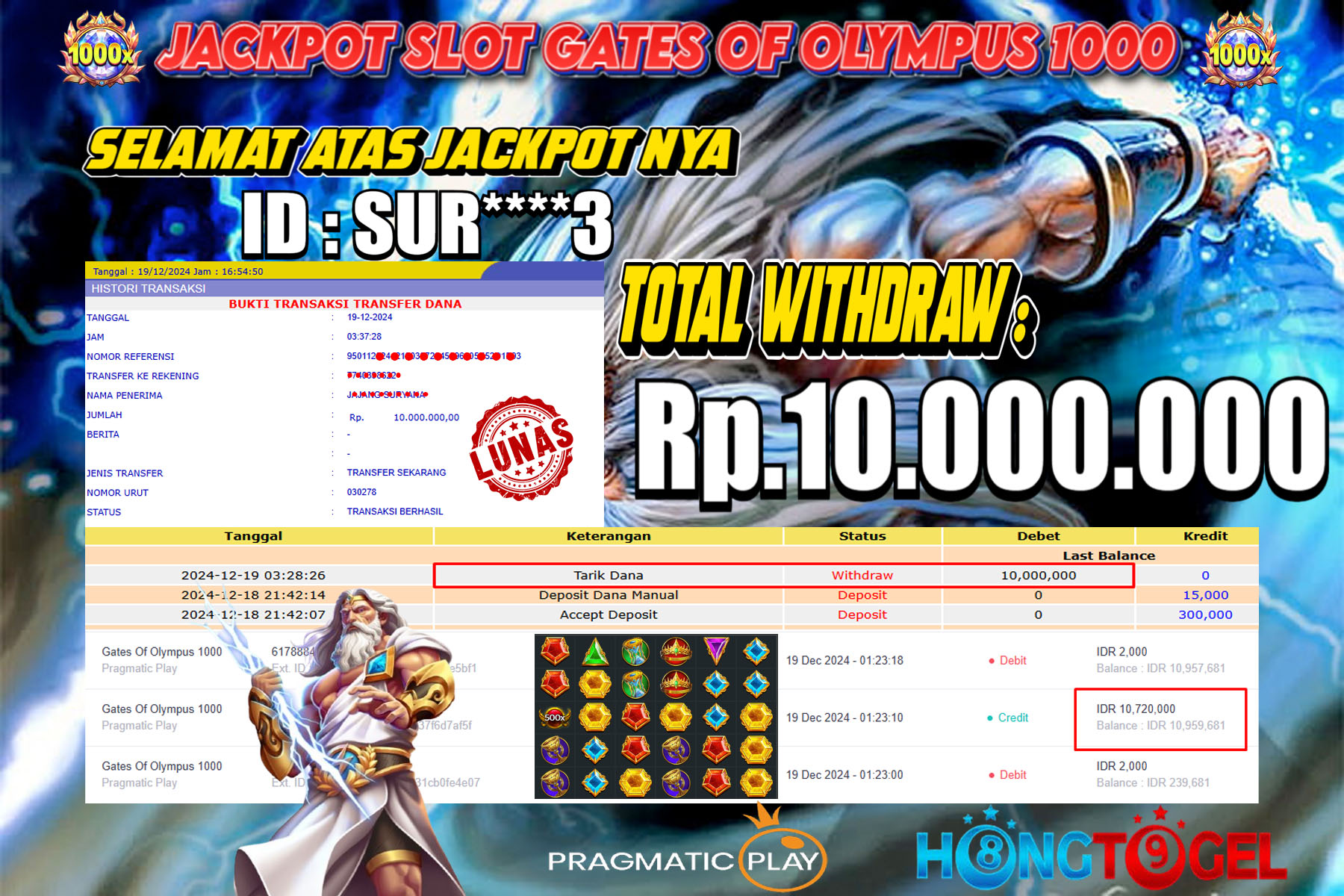 JACKPOT SLOT GATES OF OLYMPUS 1000