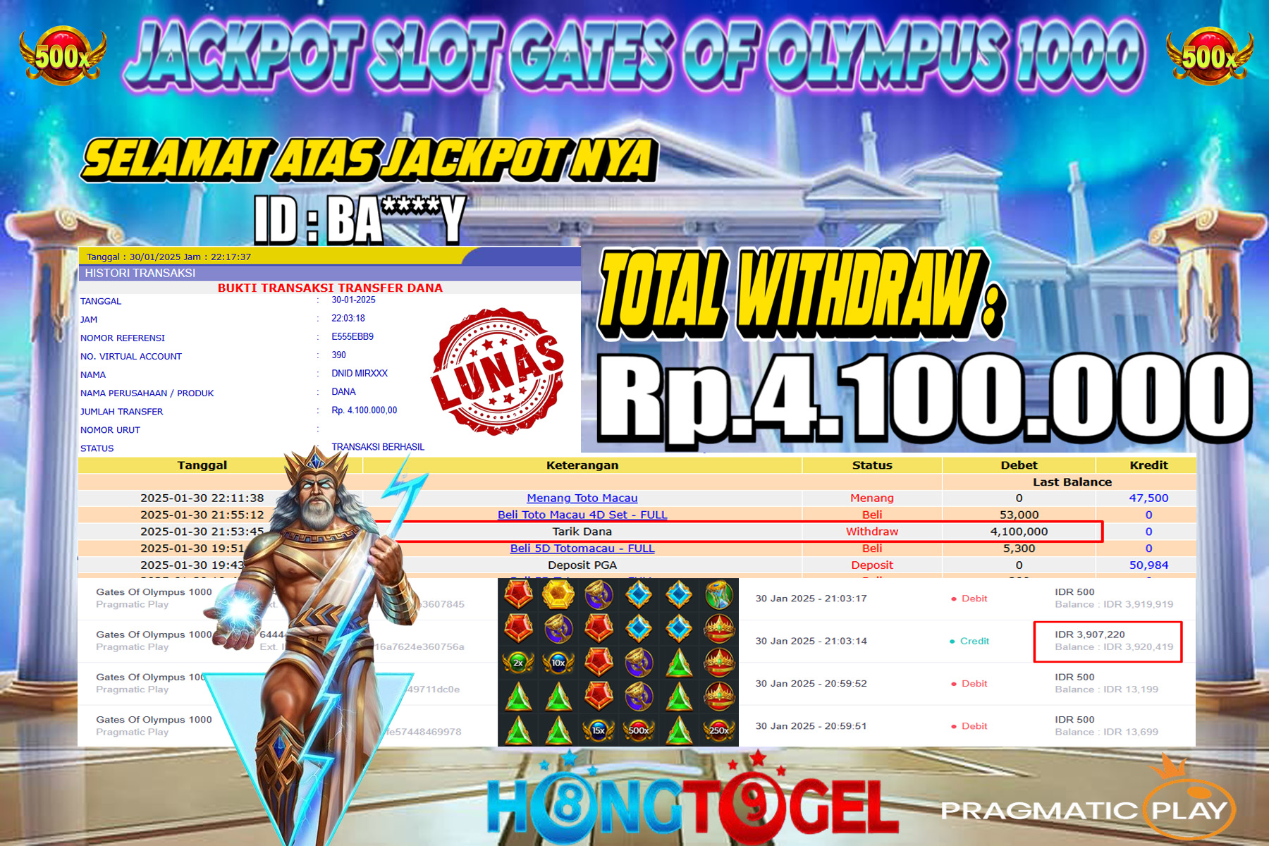 JACKPOT SLOT GATES OF OLYMPUS 1000