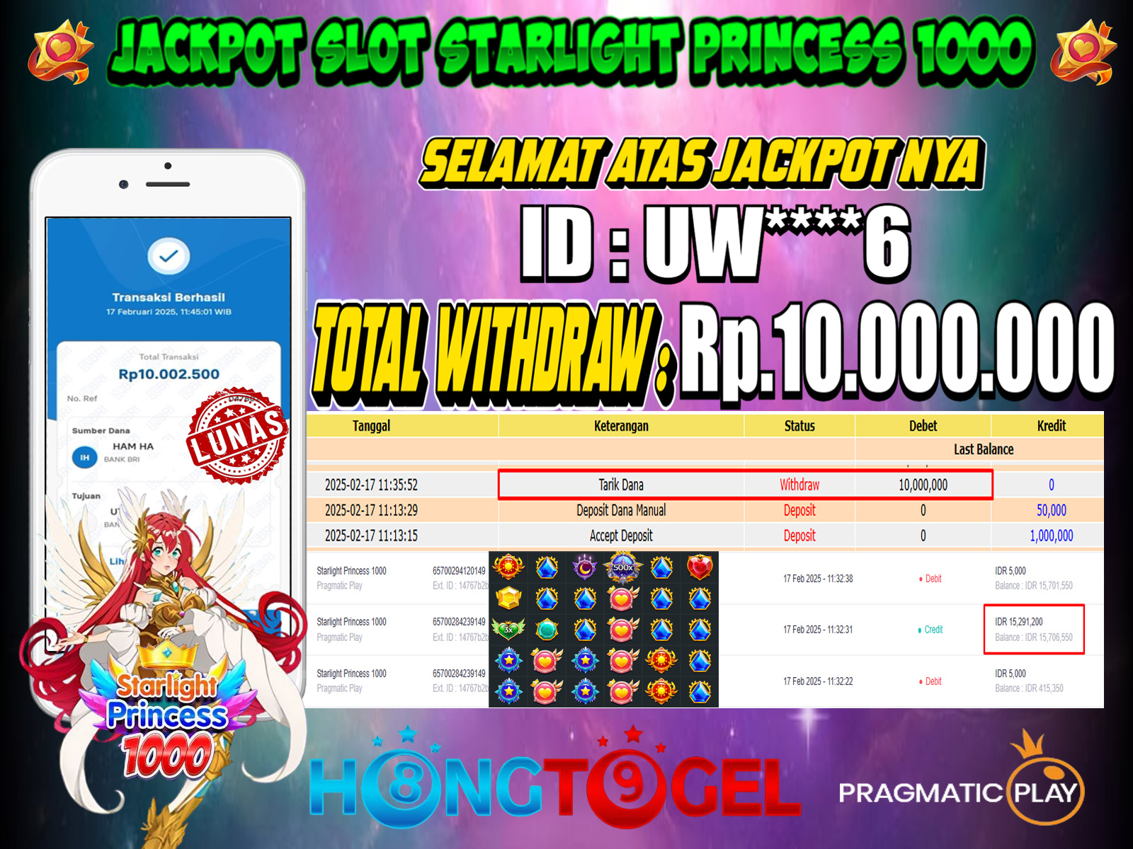 JACKPOT SLOT STARLIGHT PRINCESS 1000