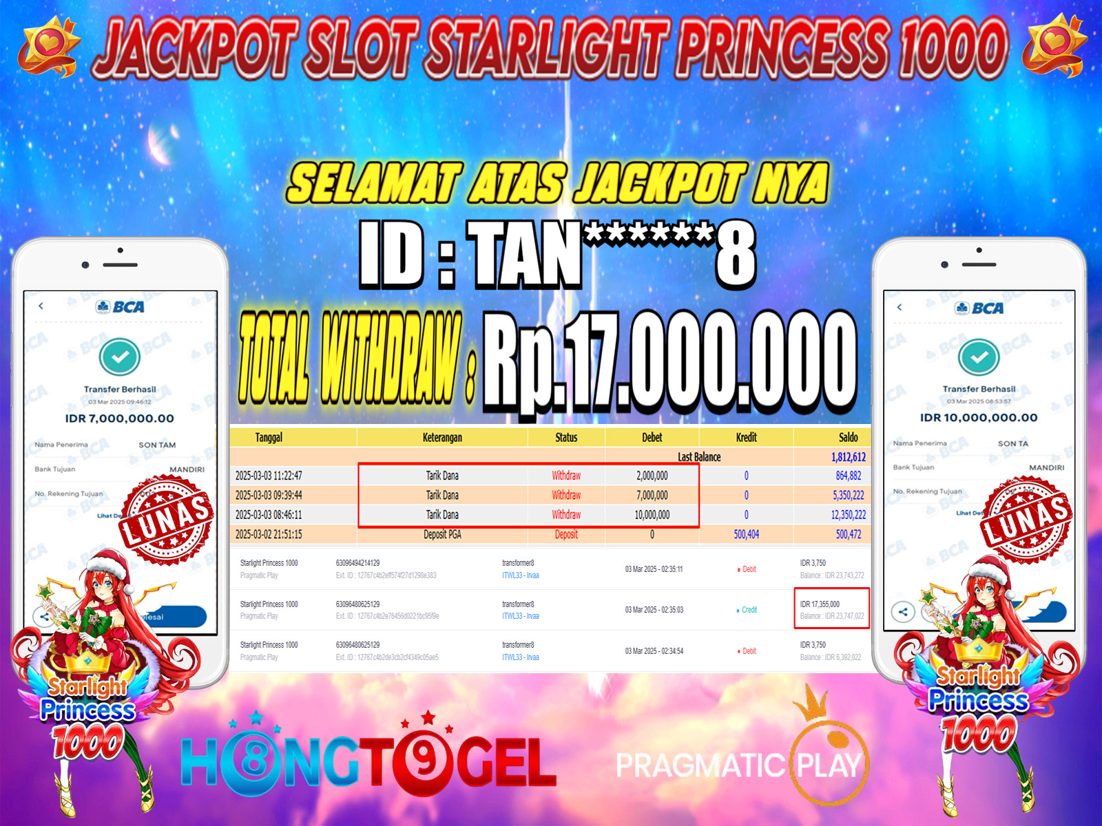 JACKPOT SLOT STARLIGHT PRINCESS 1000