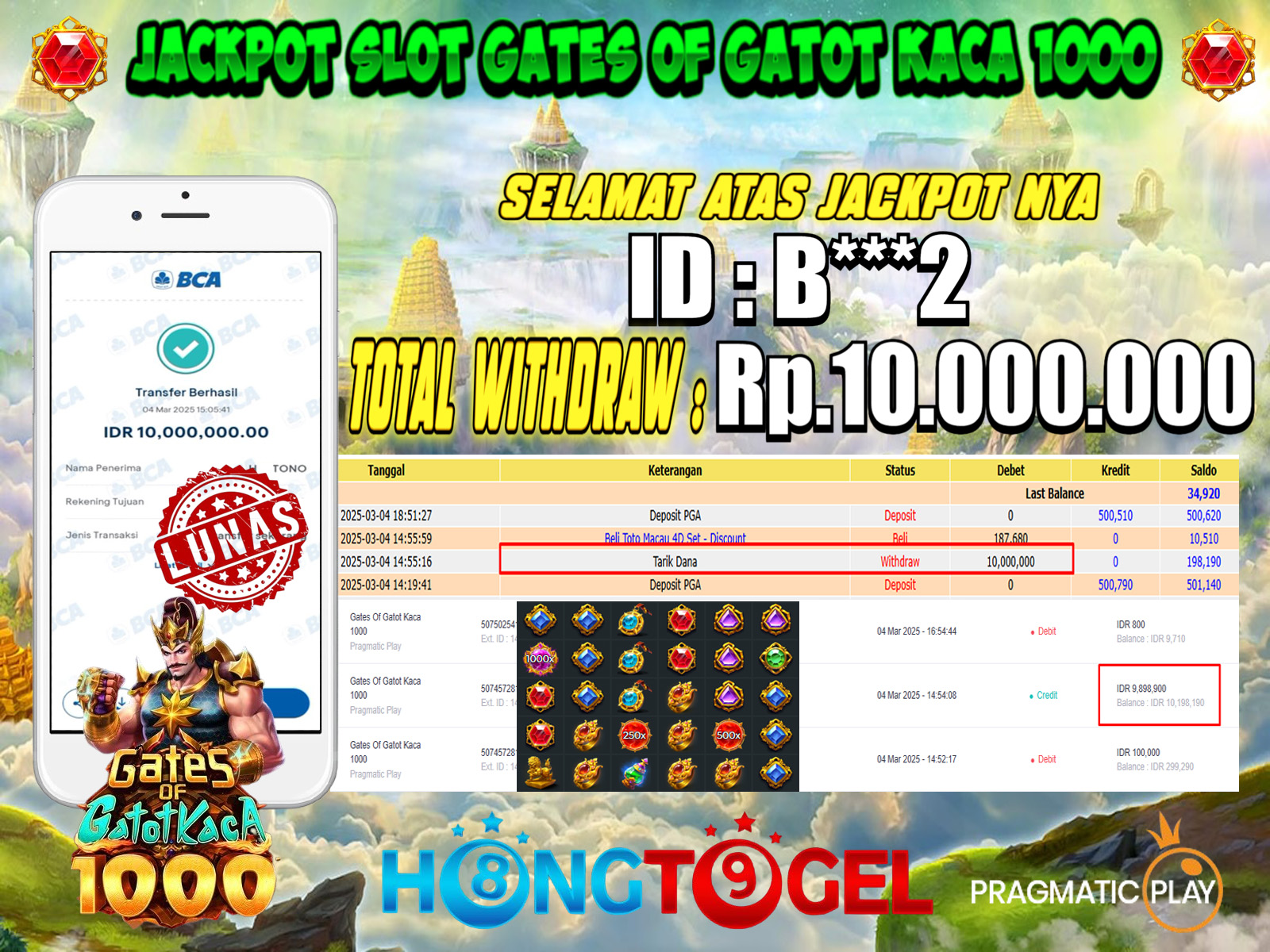 JACKPOT SLOT GATES OF GATOT KACA 1000