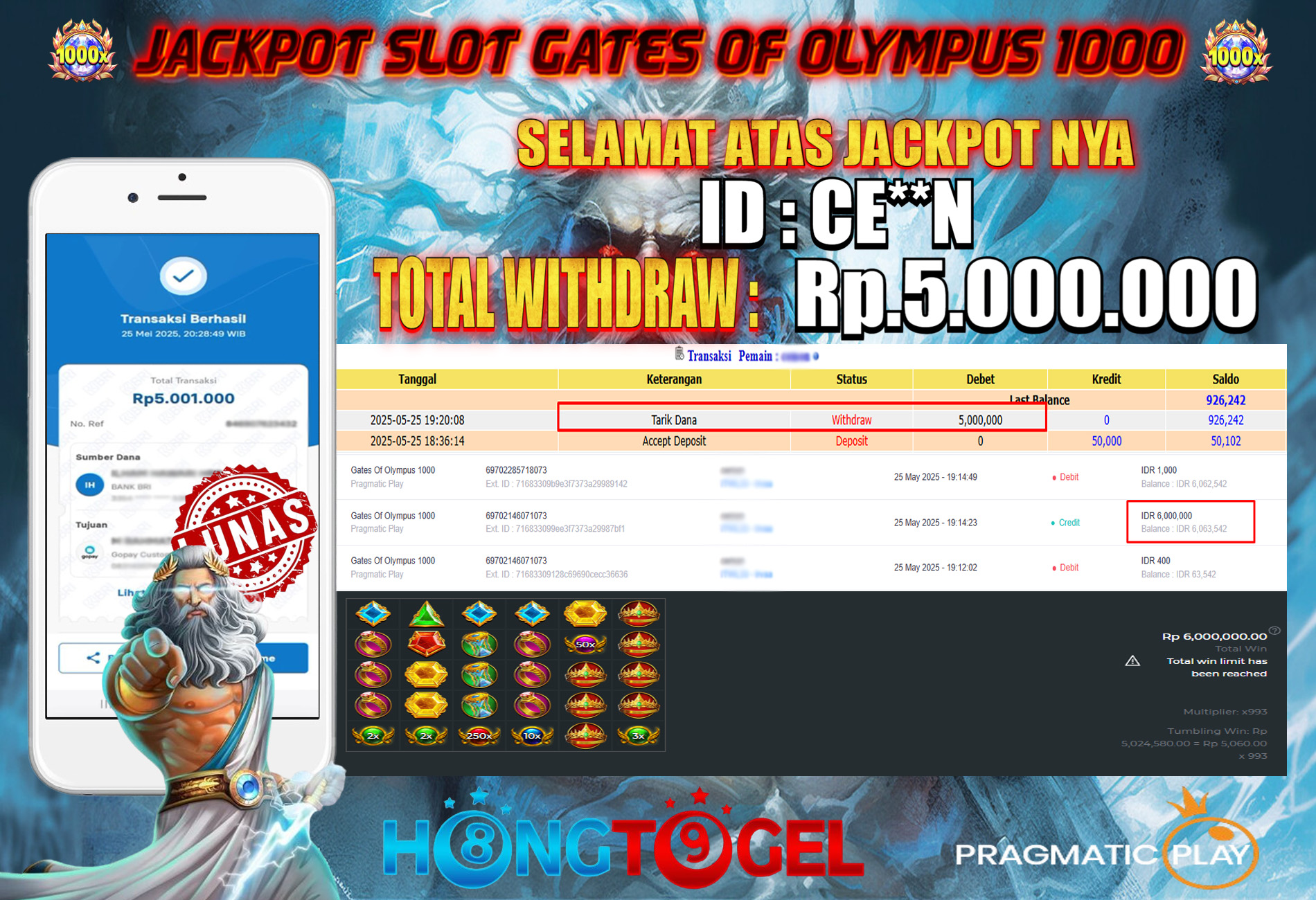 JACKPOT SLOT GATES OF OLYMPUS 1000