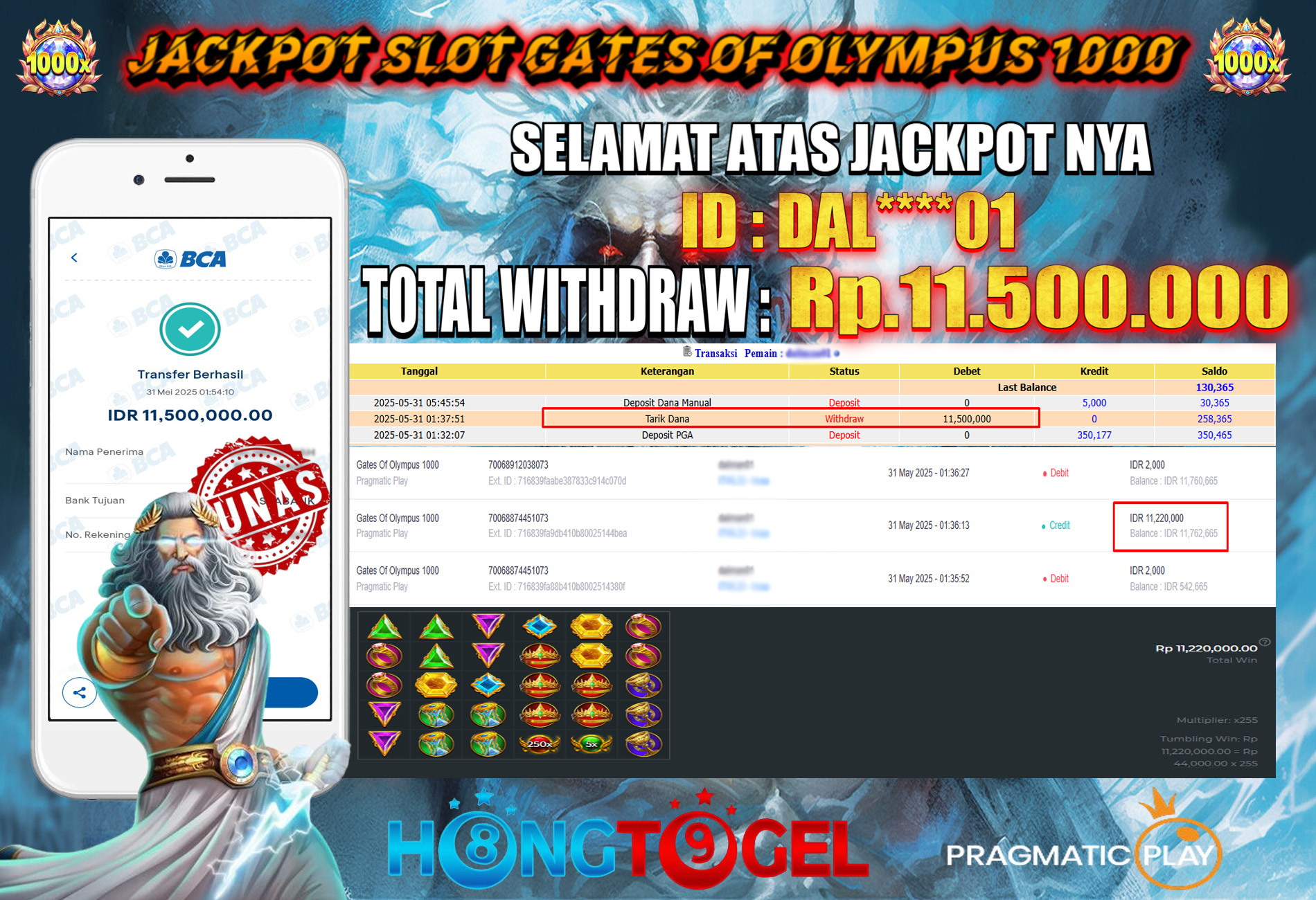 JACKPOT SLOT GATES OF OLYMPUS 1000