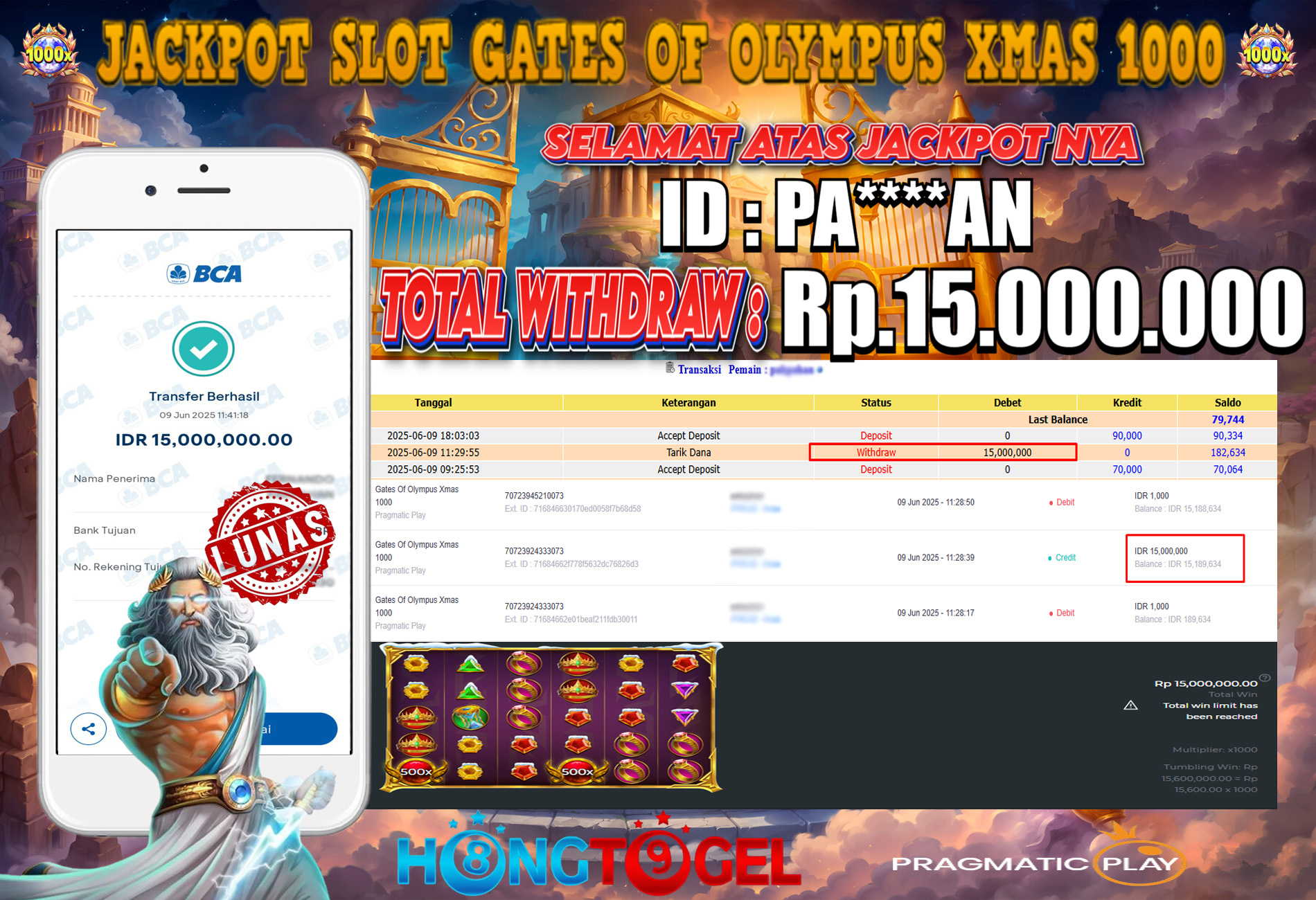 JACKPOT SLOT GATES OF OLYMPUS XMAS 1000