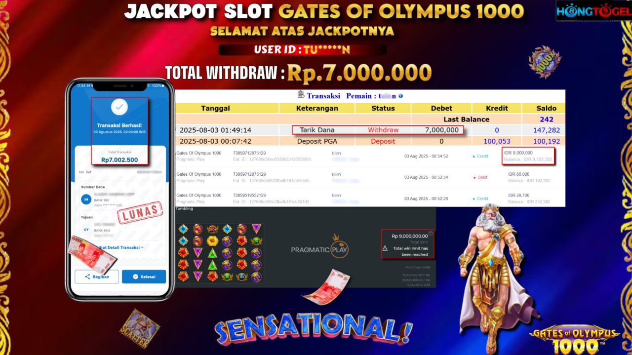 JACKPOT SLOT GATES OF OLYMPUS 1000