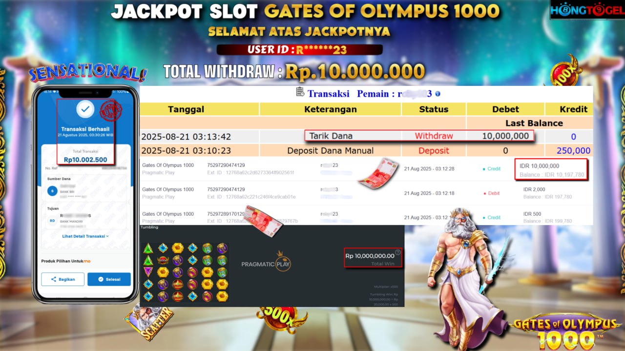 JACKPOT SLOT GATES OF OLYMPUS 1000