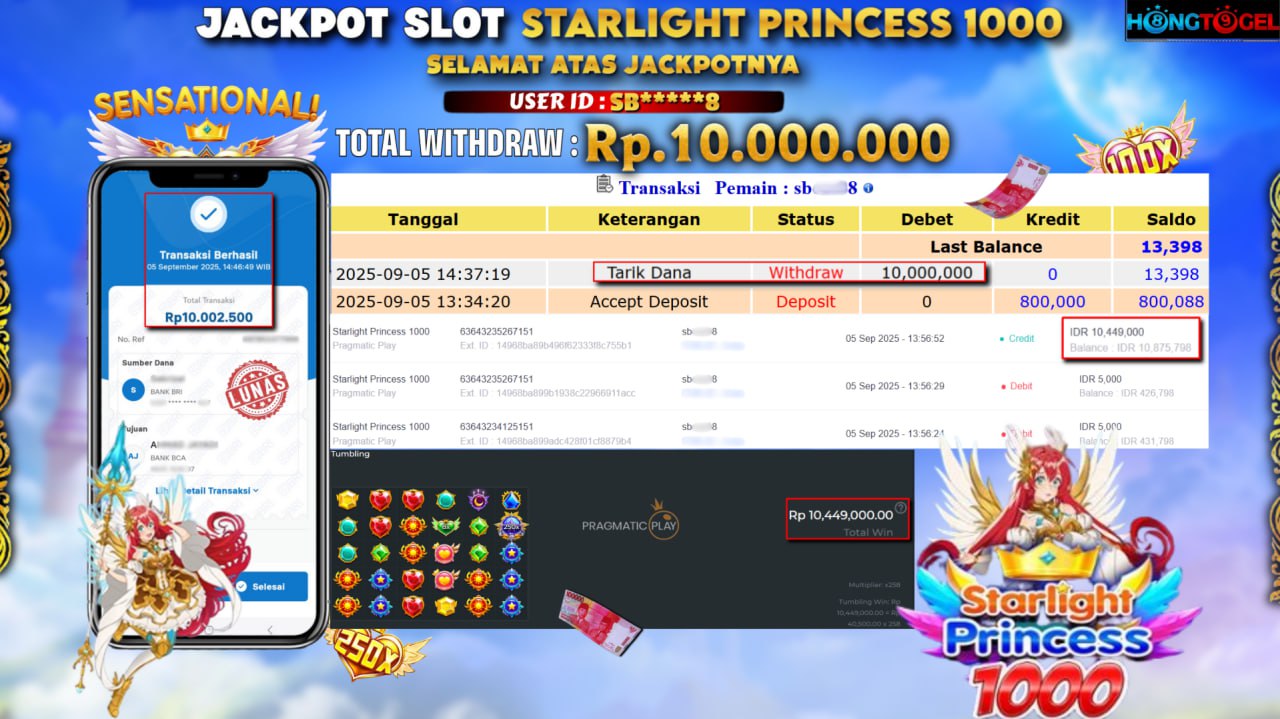 JACKPOT SLOT STARLIGHT PRINCESS 1000