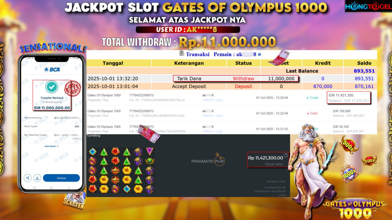 JACKPOT SLOT GATES OF OLYMPUS 1000