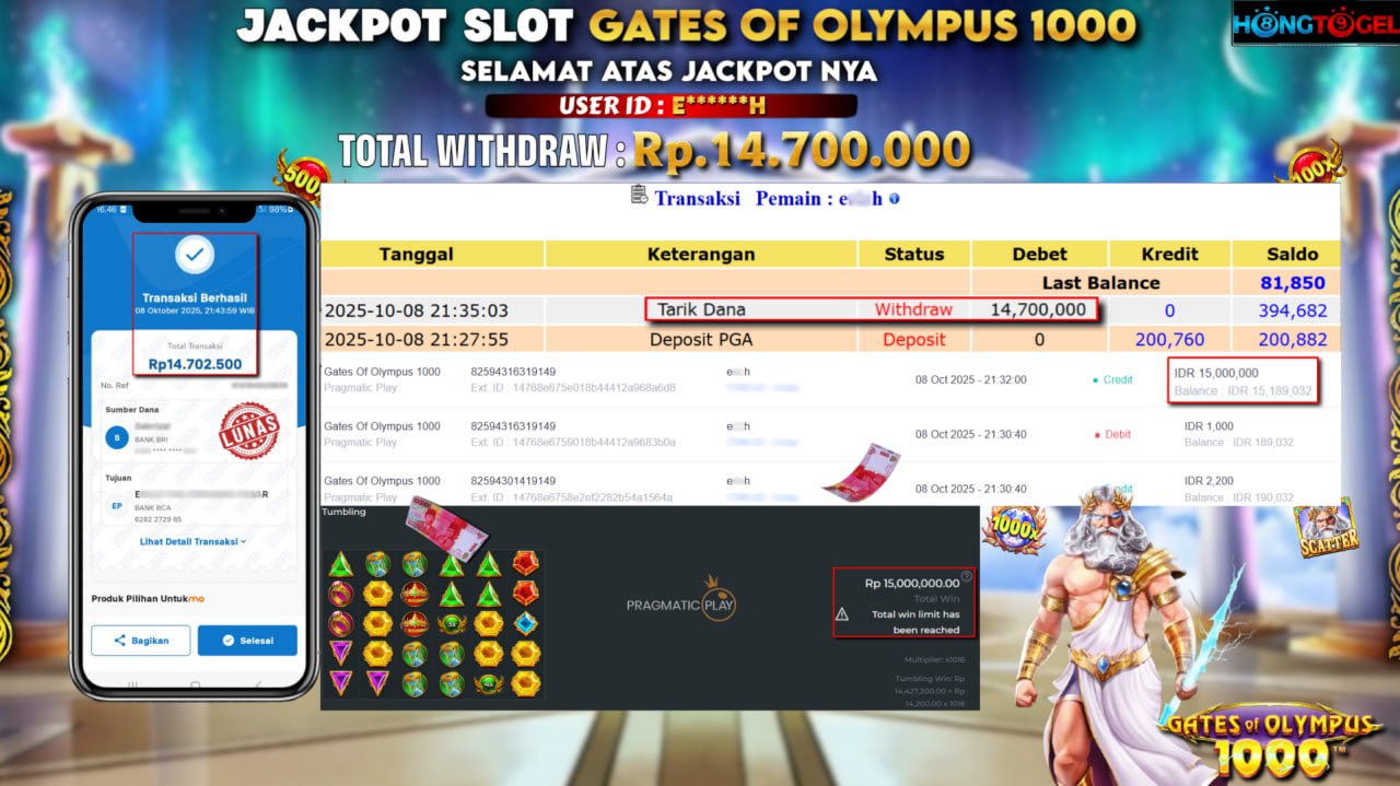 JACKPOT SLOT GATES OF OLYMPUS 1000