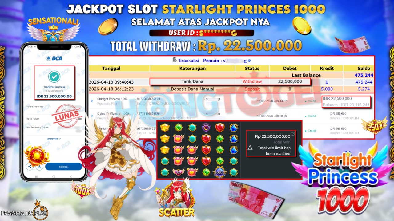 JACKPOT SLOT STARLIGHT PRINCESS 1000