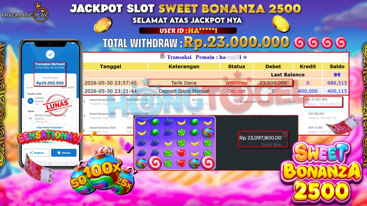 JACKPOT SLOT SWEET BONANZA 2500X